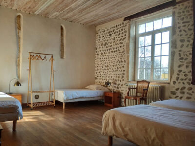 Aux ramieres grand gîte : chambre lits simples1er étage